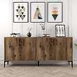 HABITAT ET JARDIN - Buffet en bois "Kiev" - 180 x 35 x 78 cm - Noyer - vignette