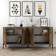HABITAT ET JARDIN - Buffet en bois "Kiev" - 180 x 35 x 78 cm - Noyer - vignette