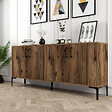 HABITAT ET JARDIN - Buffet en bois "Kiev" - 180 x 35 x 78 cm - Noyer - vignette