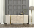 HABITAT ET JARDIN - Buffet en bois "Veyron" - 180 x 46 x 75 cm - Travertin, Grès - vignette