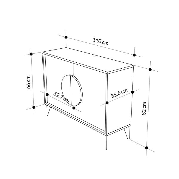 HABITAT ET JARDIN - Buffet en bois "Gora" - 110 x 36 x 82 cm - Moka léger - large