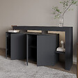 HABITAT ET JARDIN - Buffet en bois "Beliz" - 170 x 35 x 80 cm - Anthracite - vignette