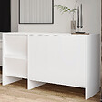 HABITAT ET JARDIN - Buffet en bois "Laris 130" - 130 x 44 x 82 cm - Blanc - vignette