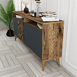 HABITAT ET JARDIN - Buffet en bois "Milan" - 160 x 35 x 78 cm - Noyer, Anthracite - vignette