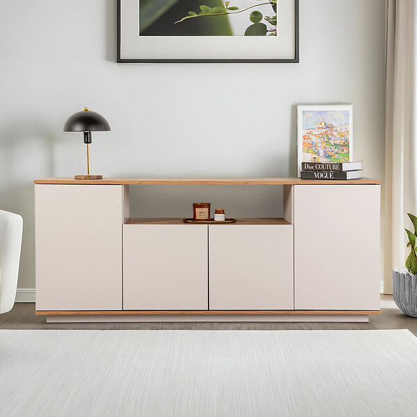 HABITAT ET JARDIN - Buffet en bois "Arista" - 180 x 44 x 75 cm - Beige - large