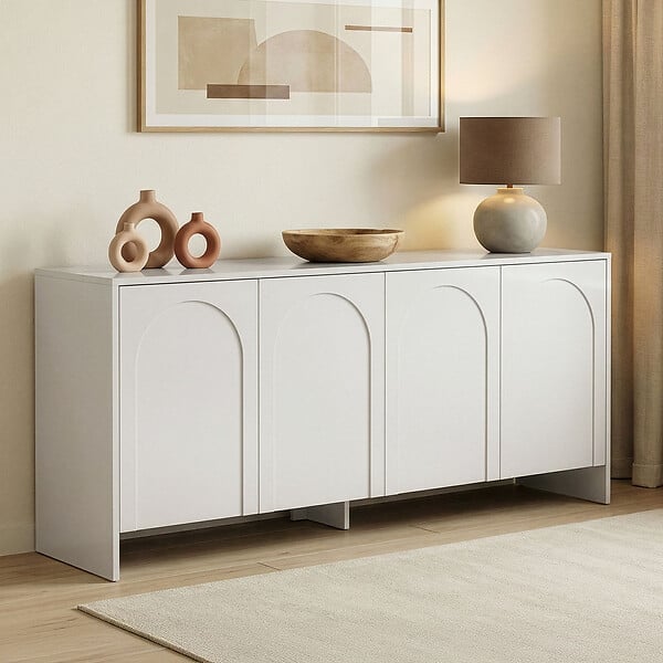 HABITAT ET JARDIN - Buffet en bois "Arlen" - 180 x 45 x 80 cm - Blanc - large