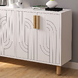HABITAT ET JARDIN - Buffet en bois "Rodney" - 120 x 29 x 73 cm - Blanc - vignette
