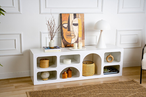 HABITAT ET JARDIN - Buffet en bois "Ferlis" - 160 x 40 x 51 cm - Blanc - large