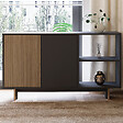 HABITAT ET JARDIN - Buffet en bois "Ravello" - 140 x 35 x 80 cm - Gris anthracite - vignette