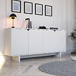 HABITAT ET JARDIN - Buffet en bois "Doruk" - 180 x 40 x 81 cm - Blanc - vignette