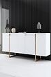 HABITAT ET JARDIN - Buffet en bois "Luxe" - 160 x 35 x 80 cm - Or blanc - vignette