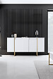 HABITAT ET JARDIN - Buffet en bois "Luxe" - 160 x 35 x 80 cm - Or blanc - vignette