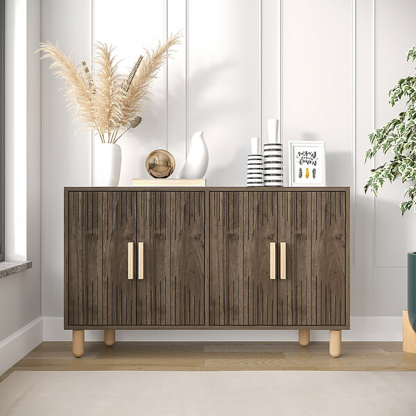 HABITAT ET JARDIN - Buffet en bois "Roger" - 120 x 30 x 74 cm - Marron - large