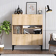 HABITAT ET JARDIN - Buffet en bois "Krista" - 100 x 35 x 125 cm - Chêne Saphir - vignette