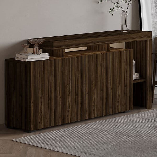 HABITAT ET JARDIN - Buffet en bois "Beliz" - 170 x 35 x 80 cm - Noyer - large