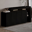 HABITAT ET JARDIN - Buffet en bois "Beliz" - 170 x 35 x 80 cm - Bois Noir - vignette