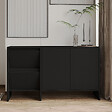HABITAT ET JARDIN - Buffet en bois "Laris 130" - 130 x 44 x 82 cm - Noir - vignette