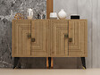 HABITAT ET JARDIN - Buffet en bois "Ahart" - 120 x 30 x 80 cm - Chêne Saphir Or - vignette