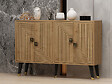 HABITAT ET JARDIN - Buffet en bois "Ahart" - 120 x 30 x 80 cm - Chêne Saphir Or - vignette