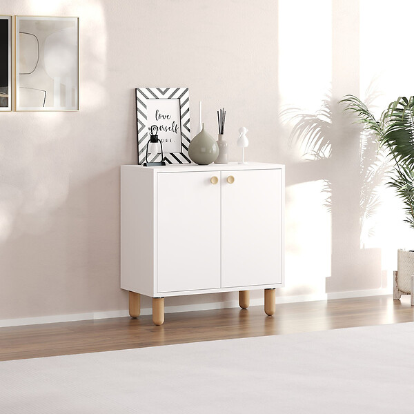 HABITAT ET JARDIN - Buffet en bois "Lina" - 72 x 36 x 73 cm - Blanc - large