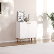HABITAT ET JARDIN - Buffet en bois "Lina" - 72 x 36 x 73 cm - Blanc - vignette