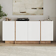 HABITAT ET JARDIN - Buffet en bois "Dorma" - 180 x 45 x 80 cm - Blanc / Pin Atlantique - vignette