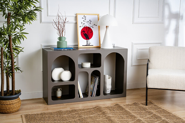 HABITAT ET JARDIN - Buffet en bois "Liva 120" - 120 x 37 x 74 cm - Gris anthracite - large