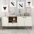 HABITAT ET JARDIN - Buffet en bois "Napoli" - 180 x 35 x 81 cm - Crème - vignette