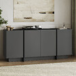 HABITAT ET JARDIN - Buffet en bois "Dorma" - 180 x 45 x 80 cm - Anthracite / Noir - vignette