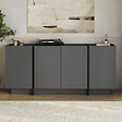HABITAT ET JARDIN - Buffet en bois "Dorma" - 180 x 45 x 80 cm - Anthracite / Noir - vignette