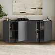 HABITAT ET JARDIN - Buffet en bois "Dorma" - 180 x 45 x 80 cm - Anthracite / Noir - vignette