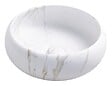 ONDEE - Vasque ronde à poser SORA - Céramique - Marbre blanc - Dim : Ø36 x h.12 cm - vignette