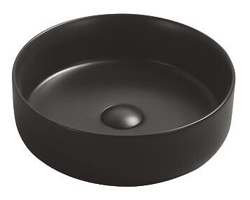 ONDEE - Vasque à poser ronde NAMI - Céramique Noir mat - Dim : Ø34,6 x 11,4 cm - large