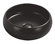 ONDEE - Vasque ronde à poser SORA - Céramique - Noir mat - Dim : Ø36 x h.12 cm - vignette