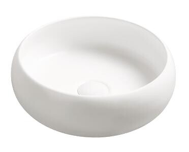 ONDEE - Vasque ronde à poser SORA - Céramique Blanche mat - Dim : Ø36 x h.12 cm - large