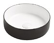 ONDEE - Vasque à poser ronde NAMI - Céramique Bicolor Blanc & Noir - Dim : Ø34,6 x 11,4cm - vignette