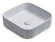 ONDEE - Vasque à poser carré LYS - Céramique - Finition béton - Dim : 37 x 37 x 11 cm - vignette