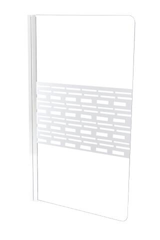 ONDEE - Pare Baignoire CARIBA - 80x140x0,5cm - Verre trempé sérigraphié finition blanc - large