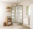 ONDEE - Cabine de douche hydromassante AMELIA - Porte Coulissante - Gris - 1/4 C - 80cm - vignette