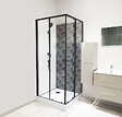 ONDEE - Cabine de douche CIMENT - Carreaux de ciment - Noir - 100x80cm - vignette