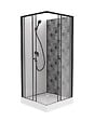 ONDEE - Cabine de douche CIMENT - Carreaux de ciment - Noir - 100x80cm - vignette
