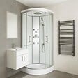 ONDEE - Cabine de douche hydromassante MERIDA - Porte coulissante - quart de cercle 80cm - vignette