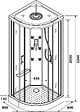 ONDEE - Cabine de douche hydromassante MERIDA - Porte coulissante - quart de cercle 80cm - vignette