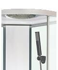 ONDEE - Cabine de douche hydromassante MERIDA - Porte coulissante - quart de cercle 80cm - large