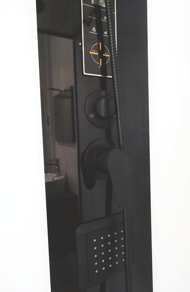 ONDEE - Cabine de douche hydromassante RADIO NOGEA - Sans silicone - Noir mat - 120x80cm - large