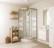 ONDEE - Cabine de douche hydromassante AMELIA - Porte Coulissante - Blanc - 1/4 C -  80cm - vignette