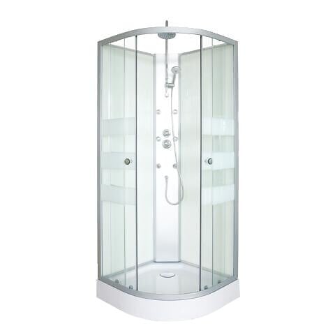 ONDEE - Cabine de douche hydromassante AMELIA - Porte Coulissante - Blanc - 1/4 C -  80cm - large