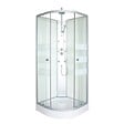 ONDEE - Cabine de douche hydromassante AMELIA - Porte Coulissante - Blanc - 1/4 C -  80cm - vignette