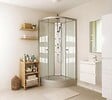 ONDEE - Cabine de douche hydromassante AMELIA - Porte Coulissante - Gris - 1/4 C - 90cm - vignette