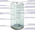 ONDEE - Cabine de douche hydromassante AMELIA - Porte Coulissante - Gris - 1/4 C - 90cm - vignette